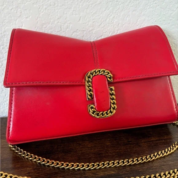 Marc Jacobs Red Leather Crossbody Bag - Picture 8 of 10